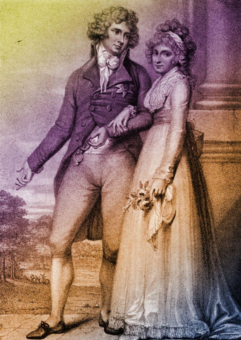 George e Carolina retratados em quadro
