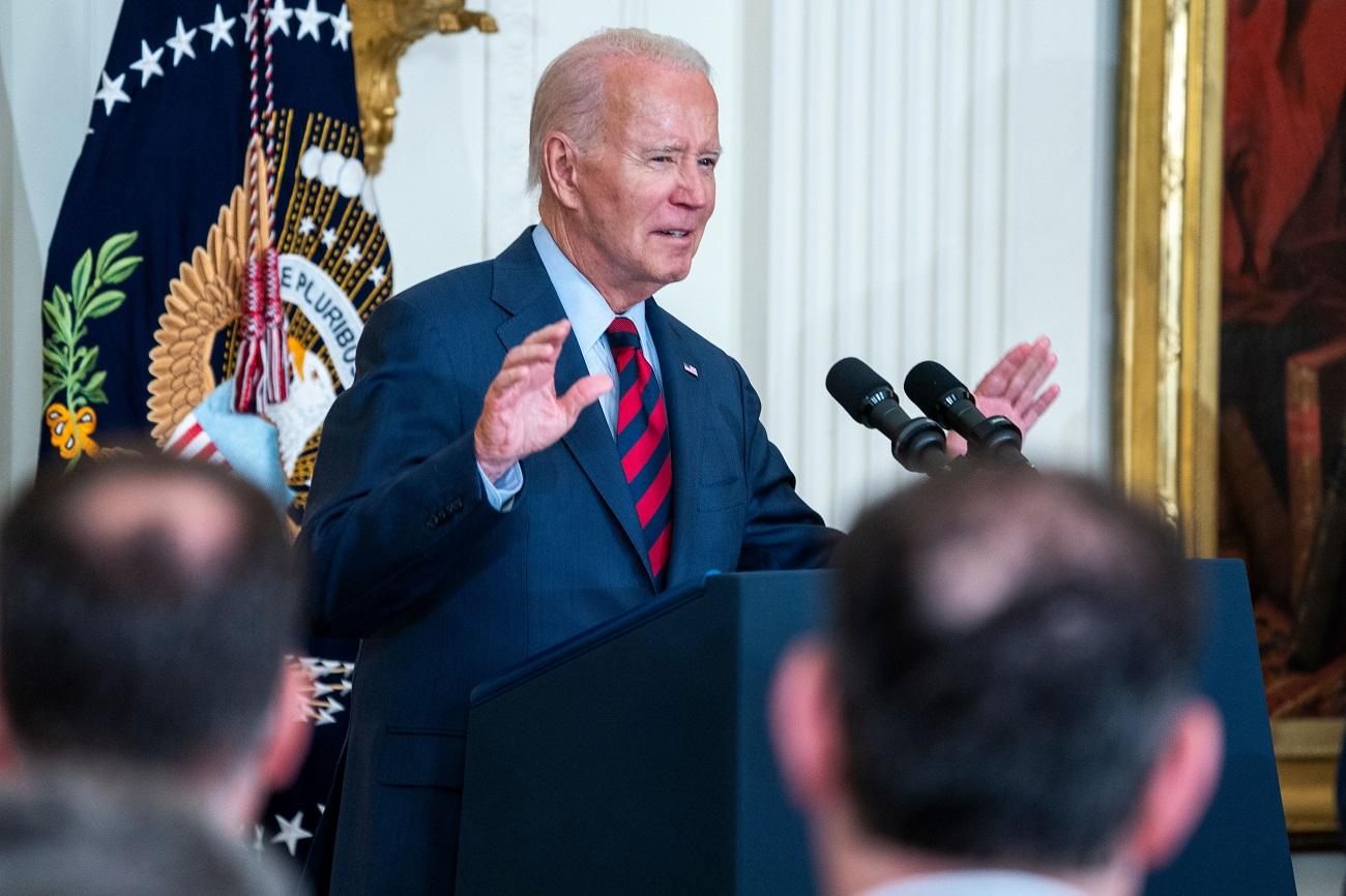 Joe Biden durante discurso