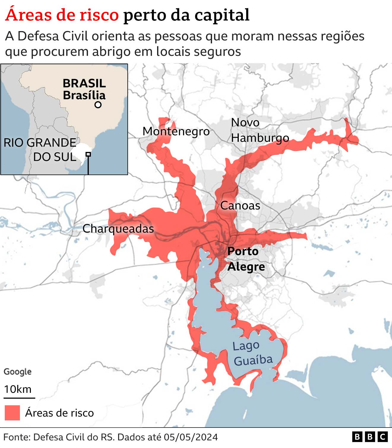 Áreas de risco na região metropolitana de Porto Alegre