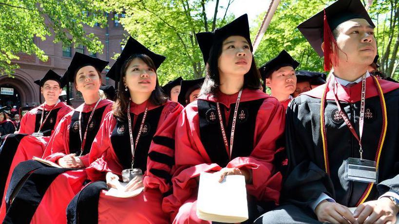 Estudiantes en la Universidad de Harvard en 2018