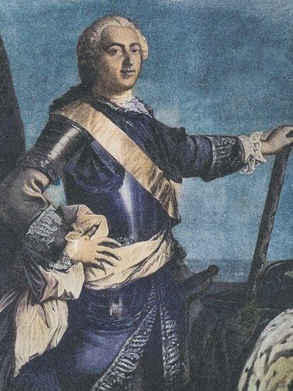 Luís 15 retratado em pintura quando ele foi reiu da França