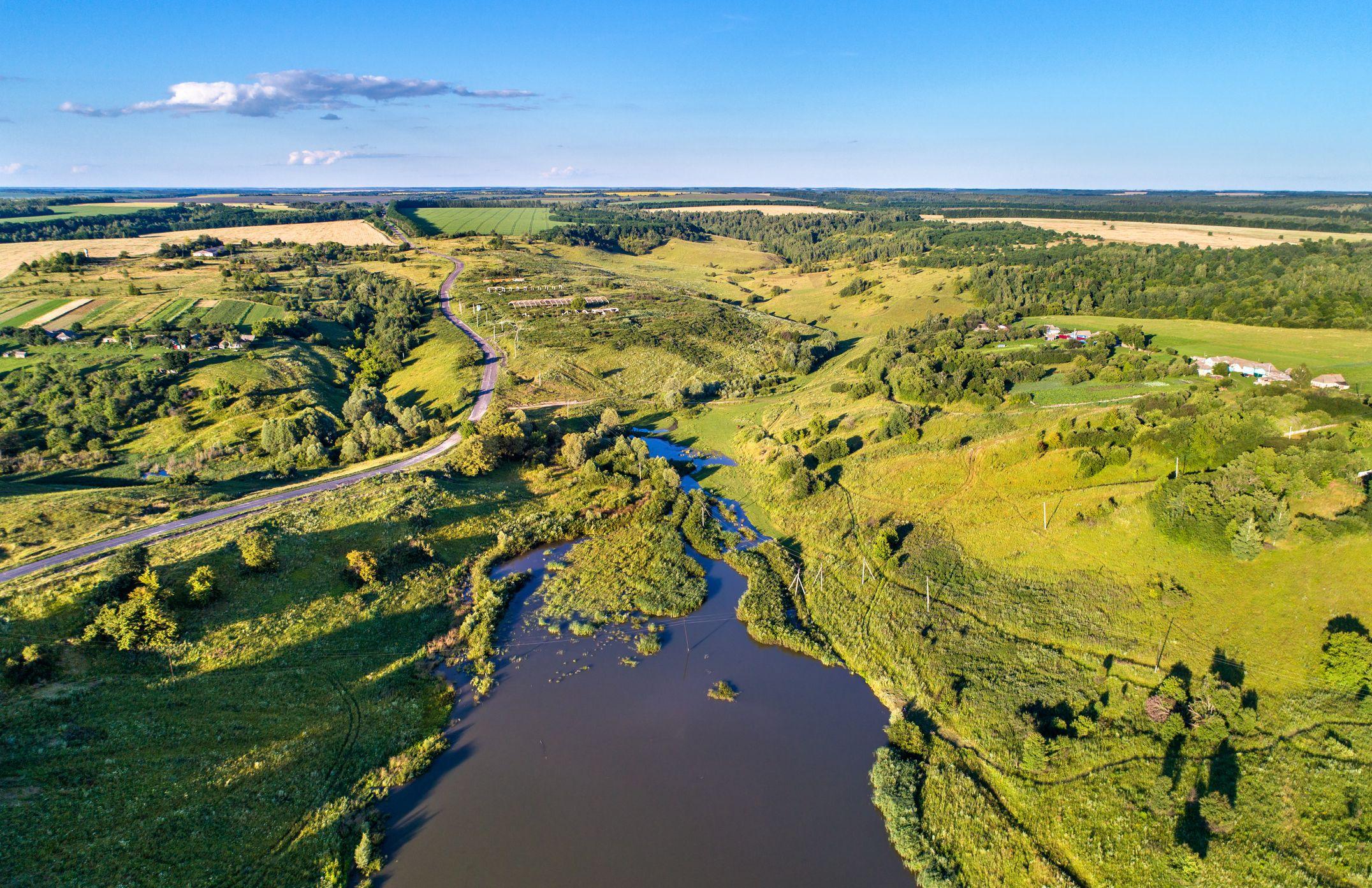 Vista aérea de las llanuras de Kursk