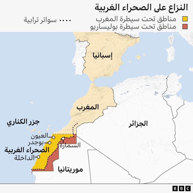 خريطة للصحراء الغربية 