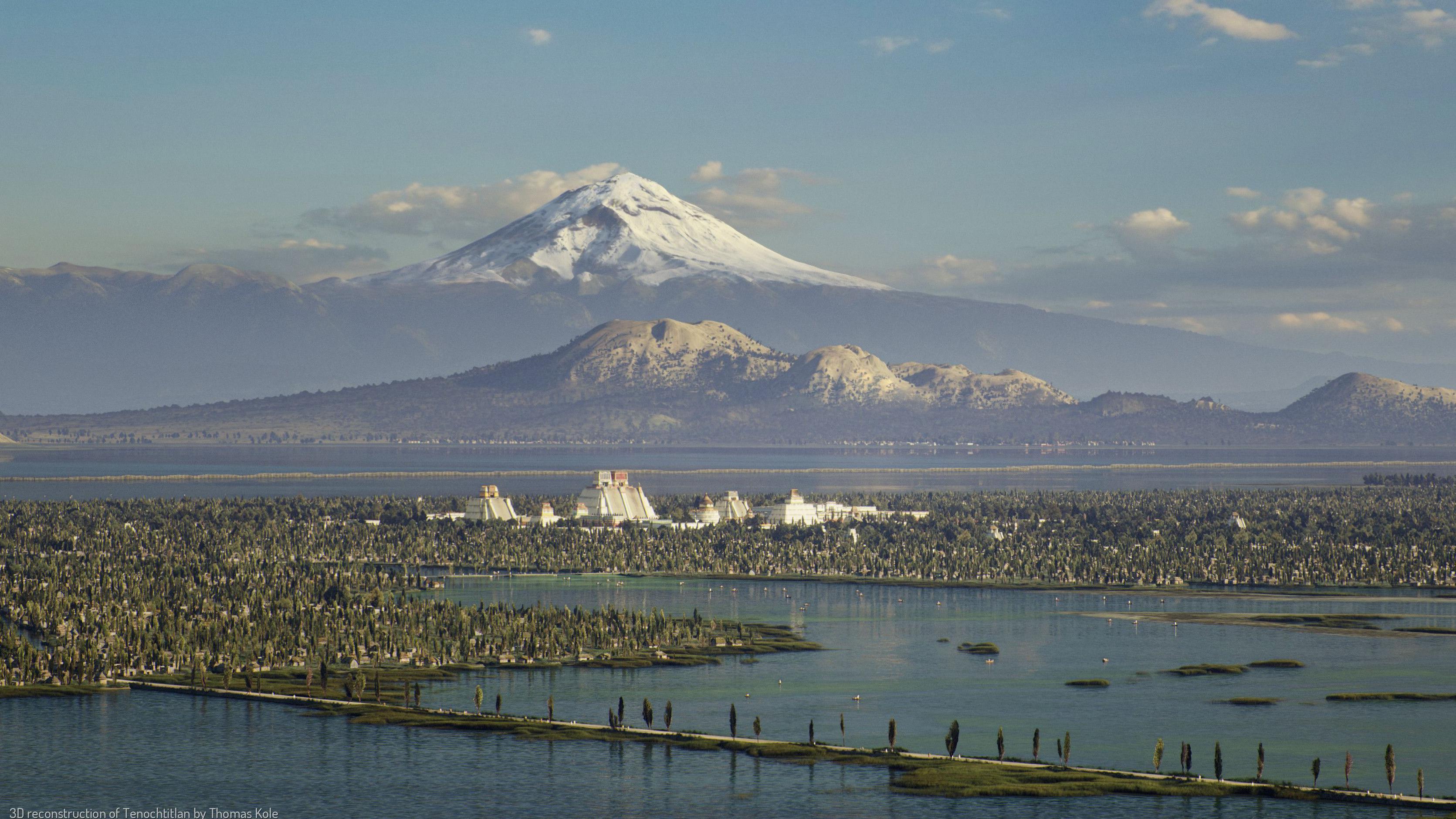 Una visualización panorámica de Tenochtitlan