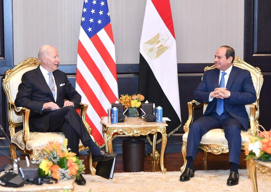 Joe Biden y Abdelfatah el Sisi.