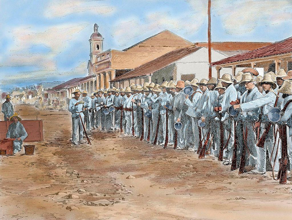 Ilustración de los soldados españoles en Cuba.