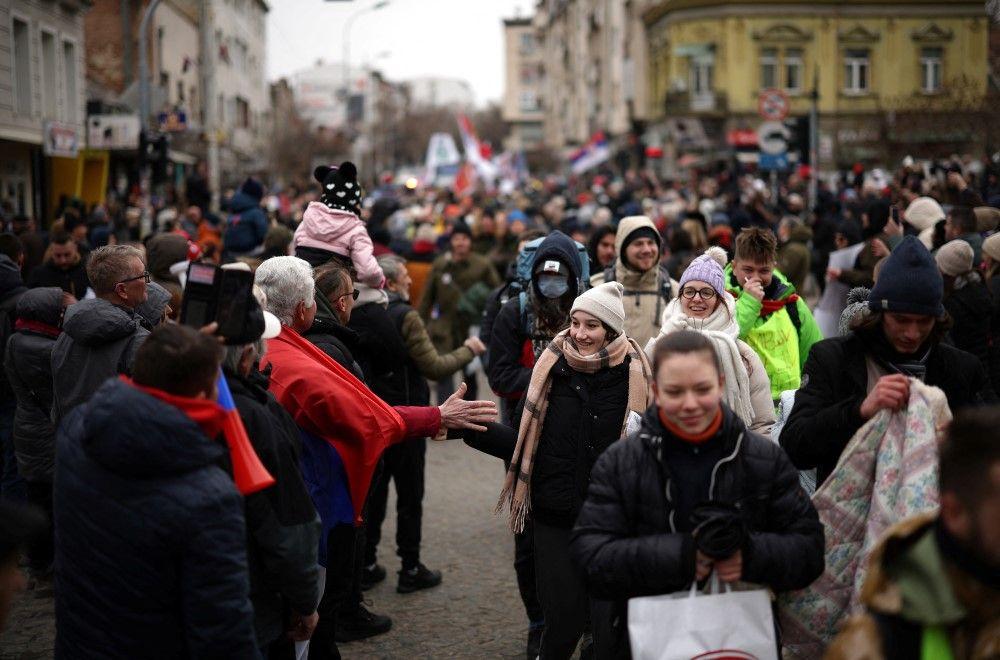 studenti, studentski protest, pešačenje do Kragujevca