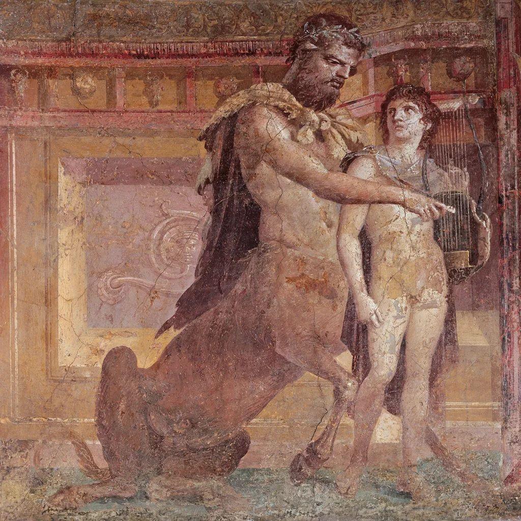 Chiron e Aquiles, pintura de de artista desconhecido, do século I