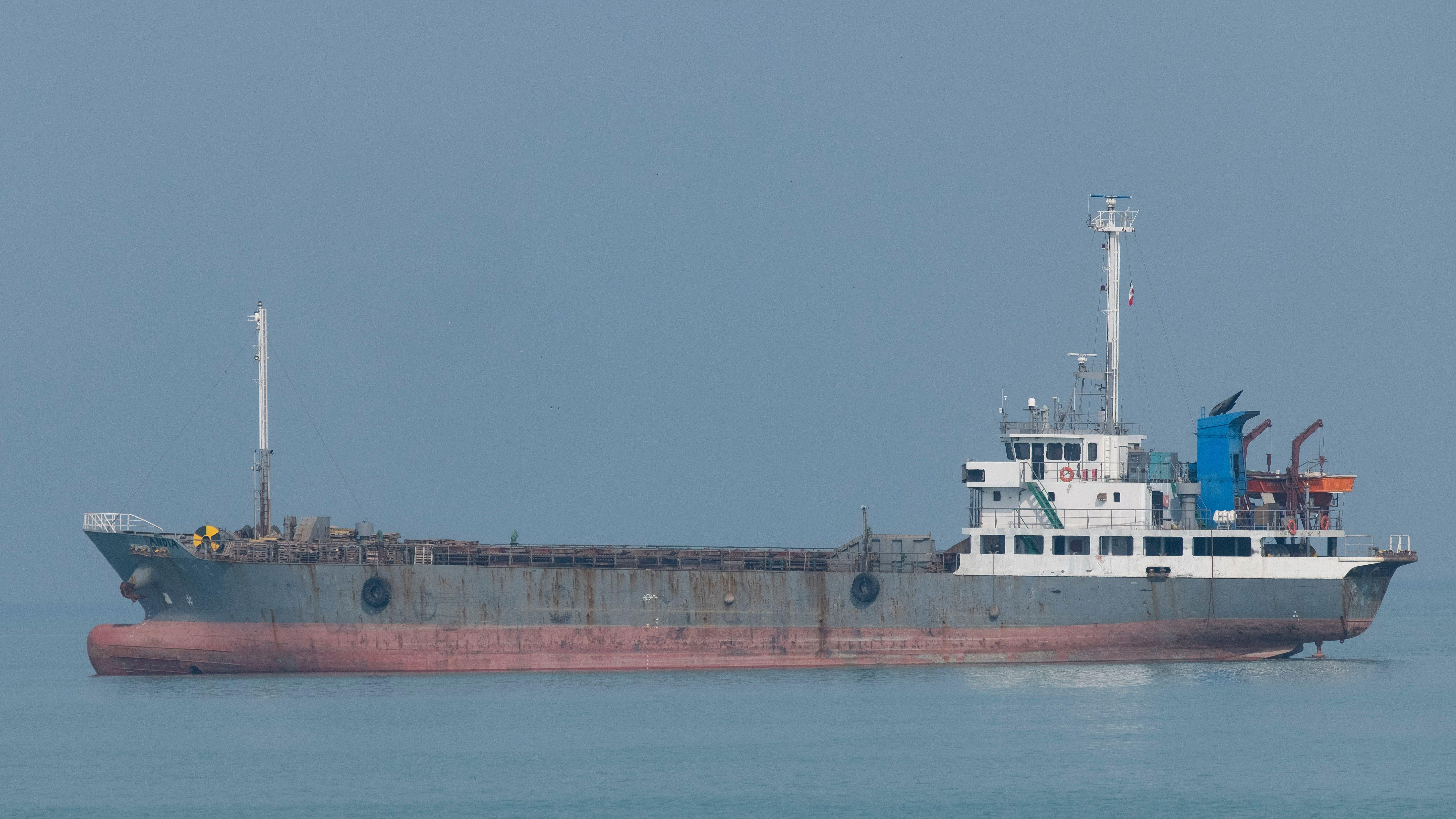 Sebuah kapal tanker minyak digambarkan di Teluk Persia dekat kota pelabuhan Bushehr, di Provinsi Bushehr, Iran selatan, pada 29 April 2024.