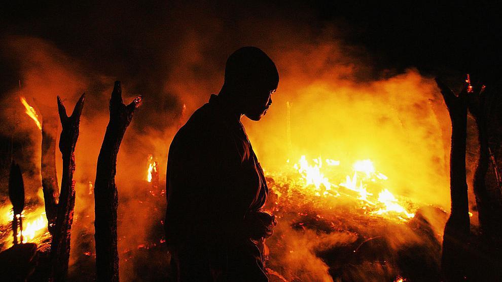 Pueblo destruido por las milicias Janjaweed