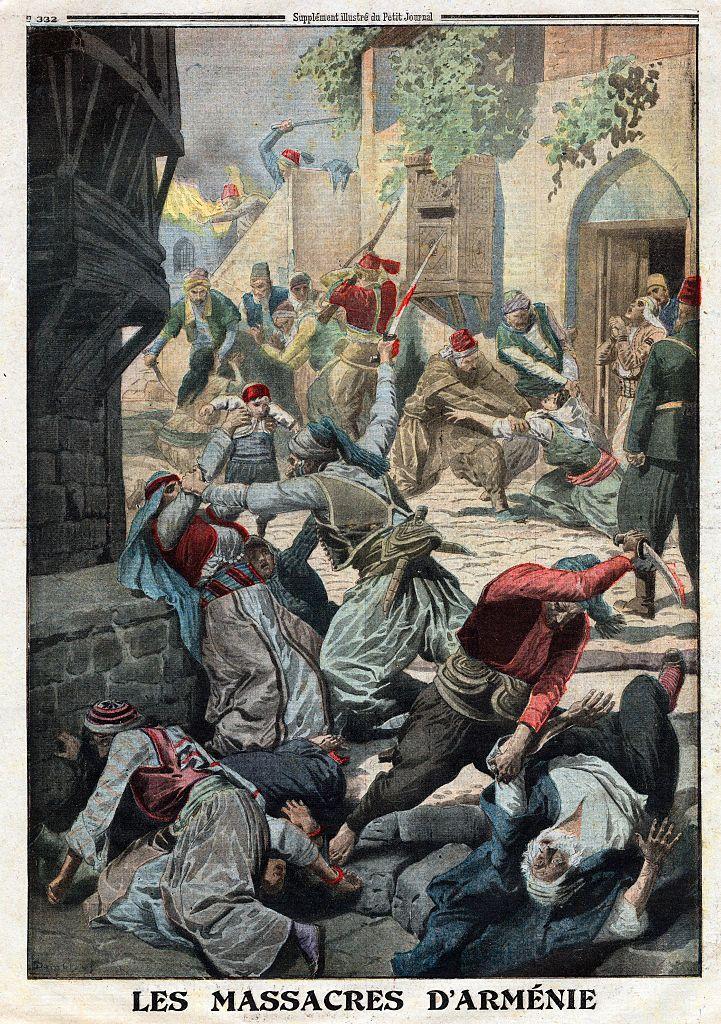 Una ilustración de un diario francés sobre las matanzas de armenios ocurridas en 1915.