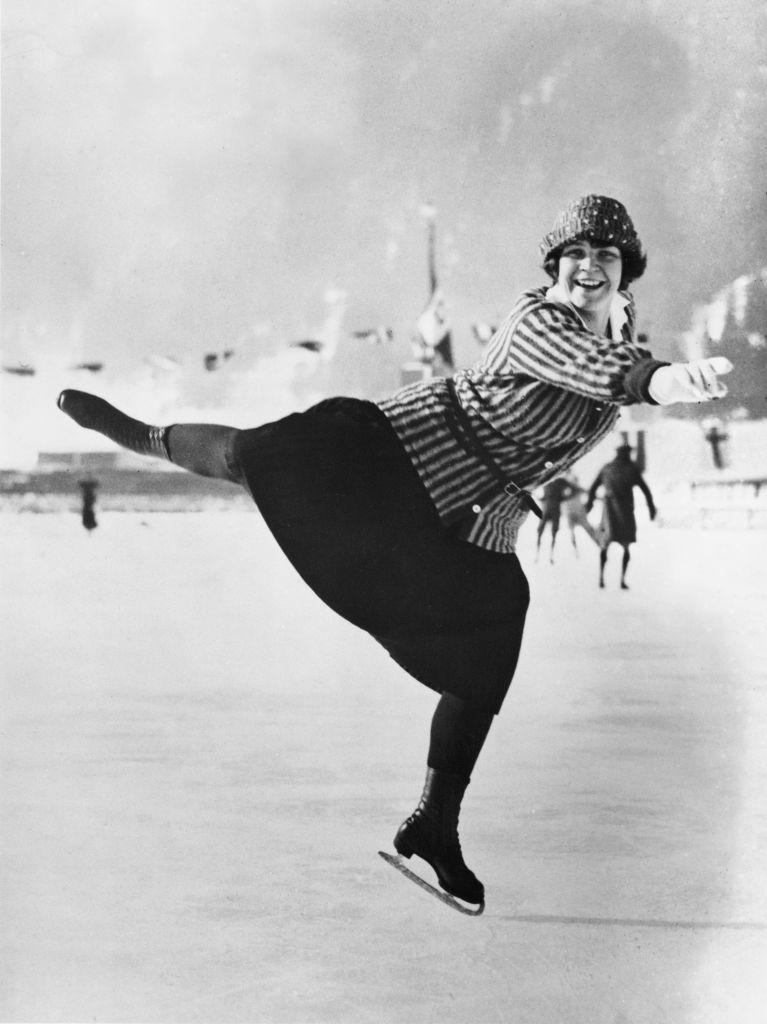 Austrian figure skater Herma Planck-Szabo during the 1924 Winter Olympics in Chamonix, France, in January 1924