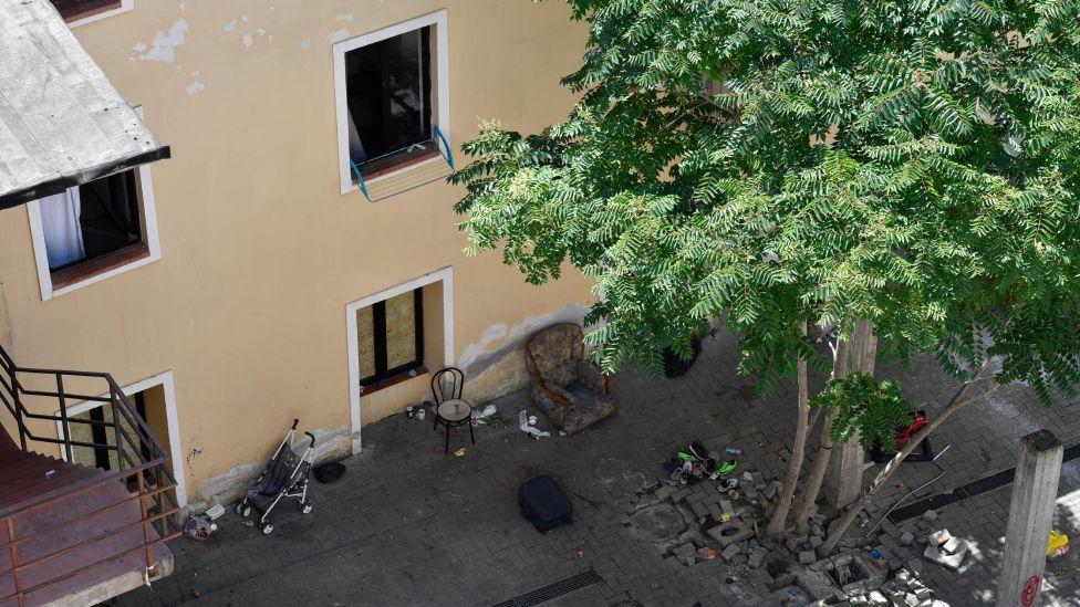 Courtyard of the ex-hotel Astor