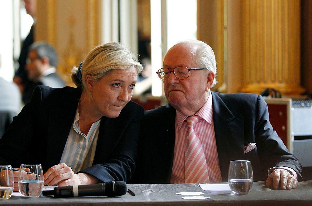 Marine y Jean Marie Le Pen.