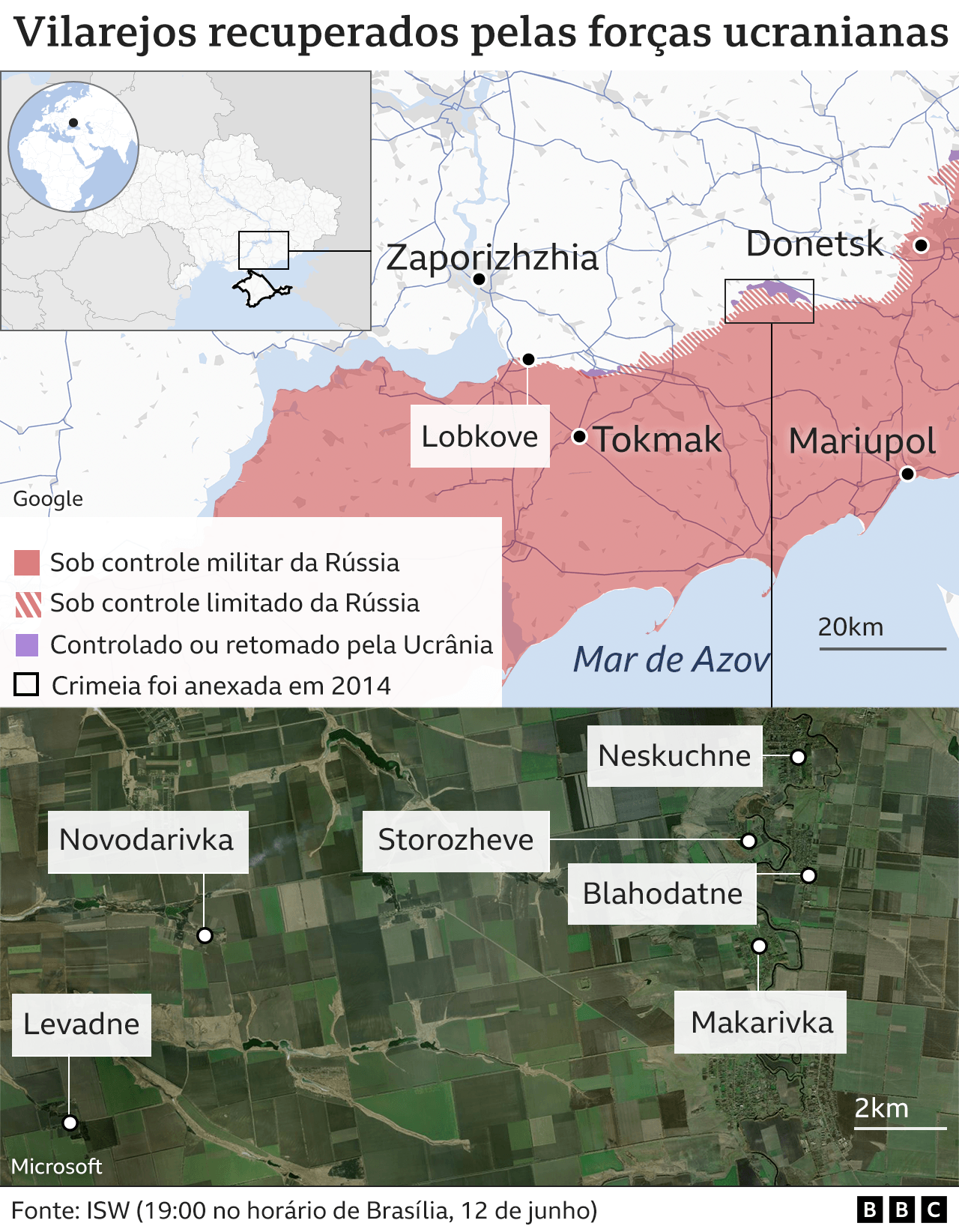 Mapa da Península da Crimeia