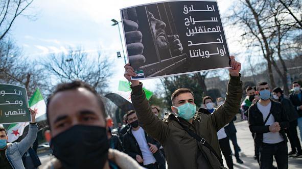 مظاهرة لإطلاق سراح المعتقلين في السجون السورية