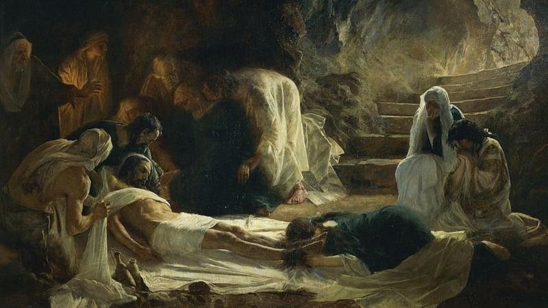 لوحة "دفن يسوع المسيح" للرسام الإسباني فيدال غونزاليس أرينال عام 1895