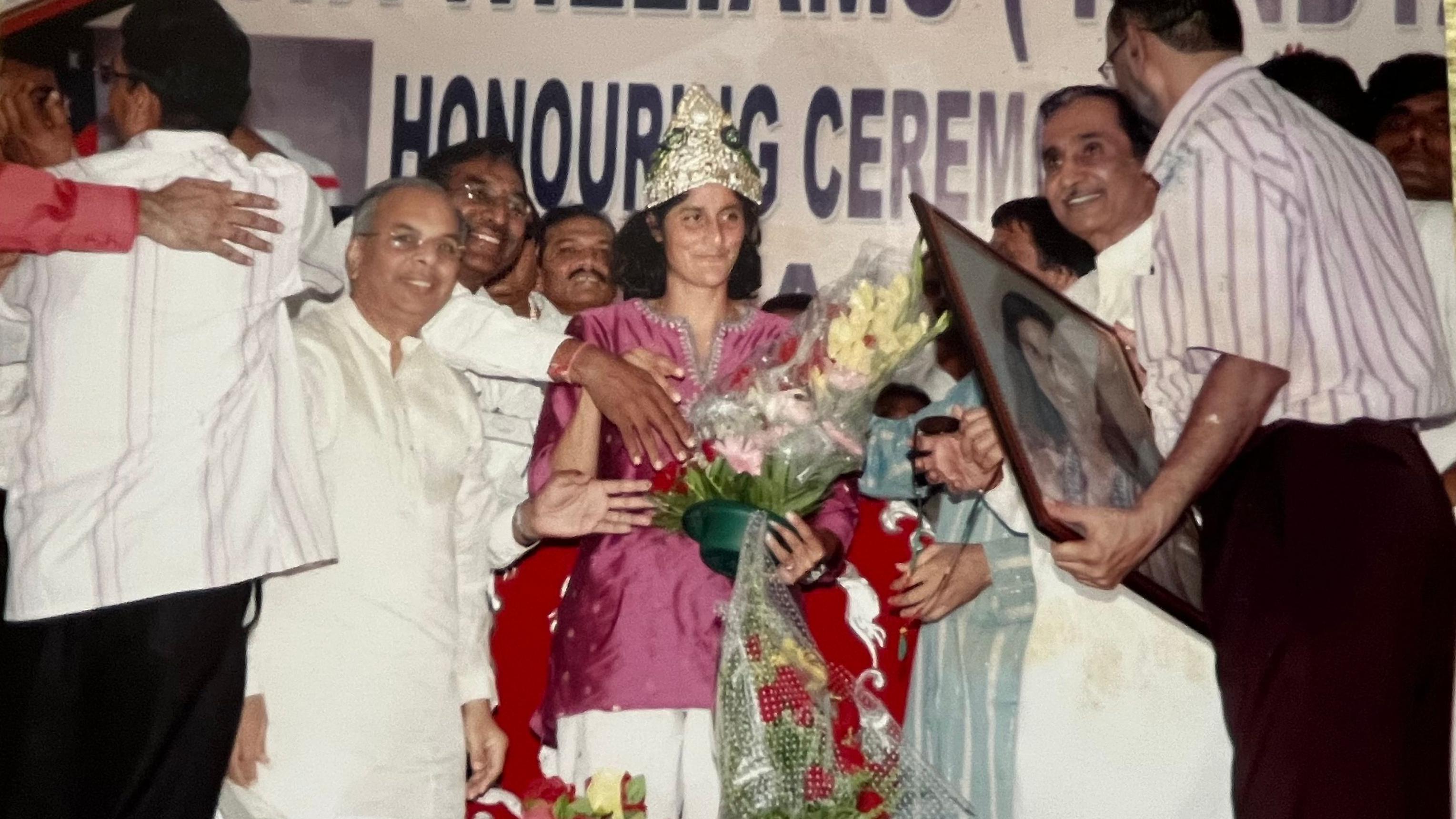 Sunita Williams was felicitated in a school in India in 2007