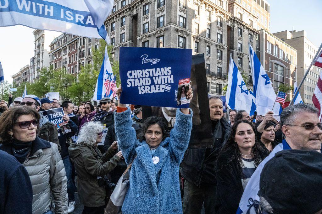 Una manifestación de cristianos en defensa de Israel.