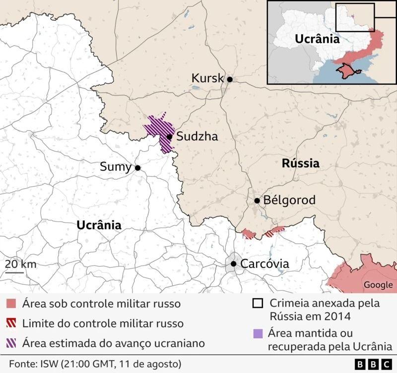 Mapa da invasão da Rússia