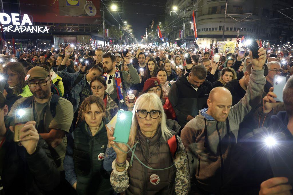 15 minuta tišine na protestu 15. marta u Beogradu