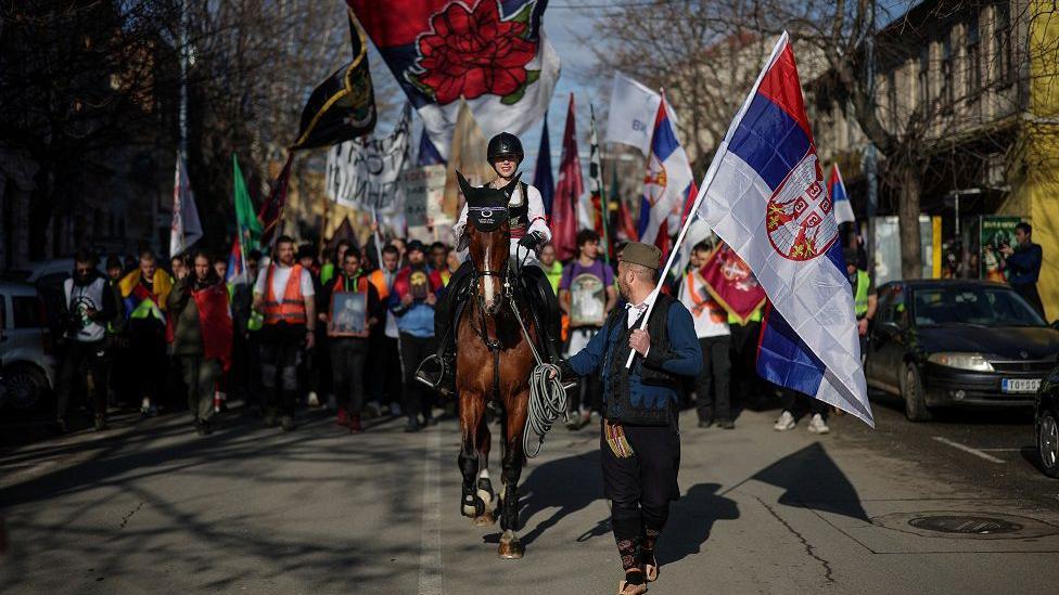 Studenti u Topoli na putu ka Kragujevcu