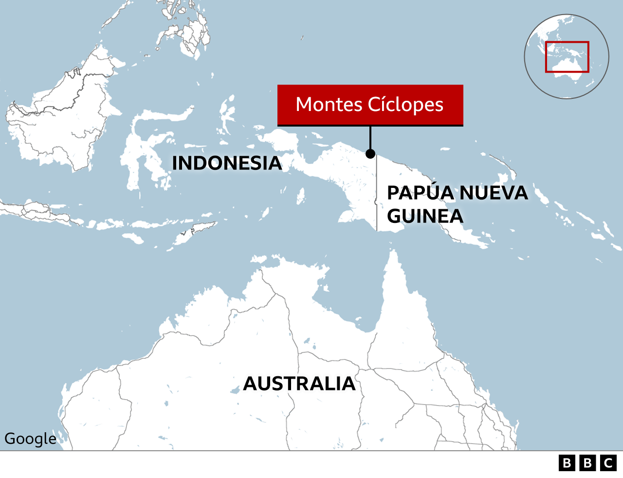 Mapa sobre la ubicación de los montes Cíclopes.