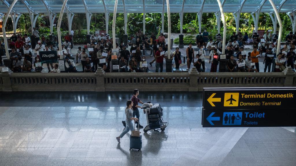 Foto terminal di Bandara Ngurah Rai di Bali