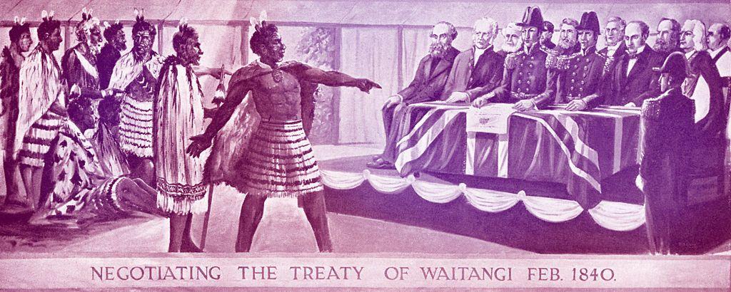 Ilustración del Tratado de Waitangi