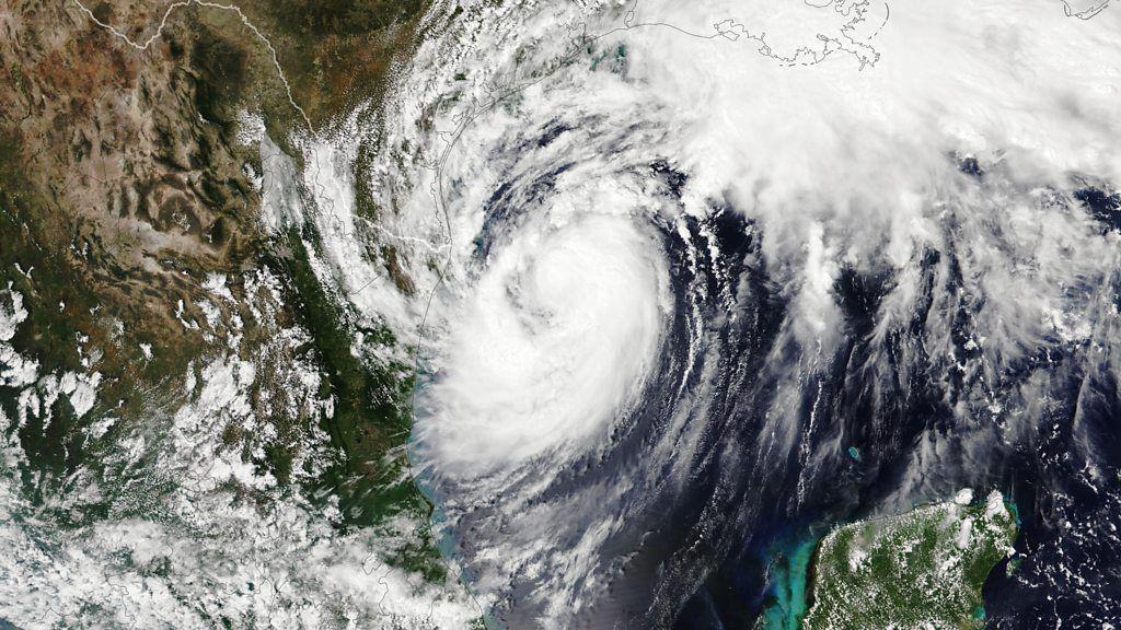 Imagen satelital de un huracán