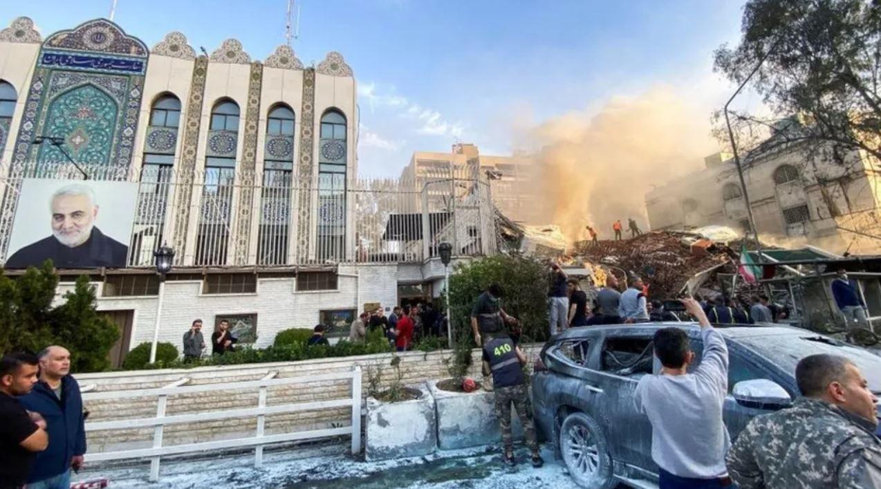 무너진 시리아주재 이란 영사관