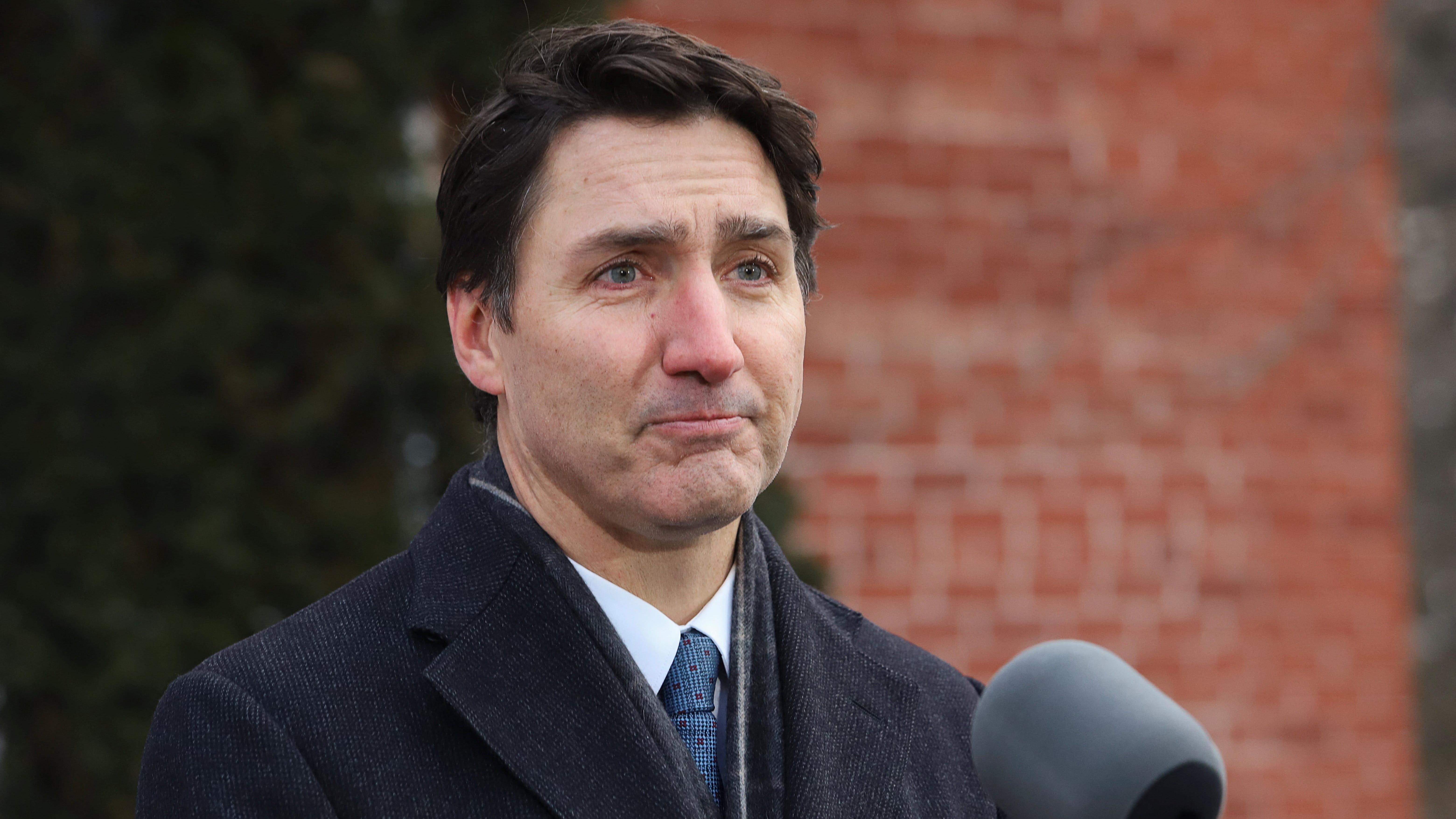 Justin Trudeau, en la rueda de prensa en que presentó su reuncia como primer ministro de Canadá.