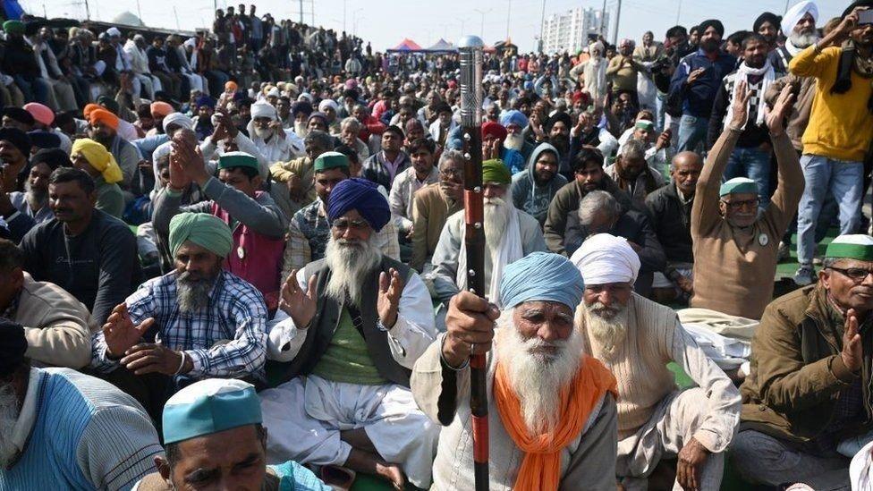 احتجاجات المزارعين في الهند.