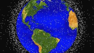 Basura espacial en la órbita terrestre