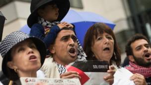 Protesta a favor de los palestinos