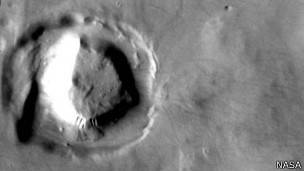 Cráter en Marte