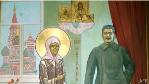 Retablo con la imagen de Stalin