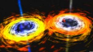 Dos agujeros negros se fusionan