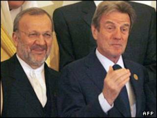 برنار کوشنر و متکی وزیران خارجه فرانسه و ایران