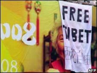 Protesto pró-Tibete na China no ano passado