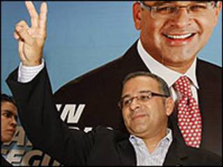 Mauricio Funes, ganador de las elecciones en El Salvador.