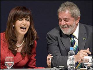 Cristina Fernández y Luiz Inacio Lula da Silva