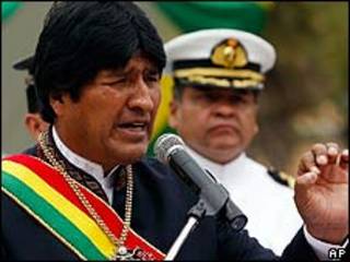 Evo Morales hablando el Día del Mar
