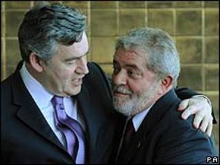 Gordon Brown y Lula da Silva