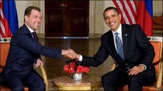 Dmitry Medvedev, presidente de Rusia y Barack Obama, presidente de EE.UU.