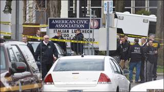 Operativo de seguridad en la American Civic Association, en Binghamton