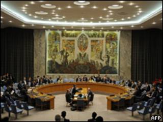 Membros do Conselho de Segurança da ONU reunidos nesta segunda-feira (AFP)