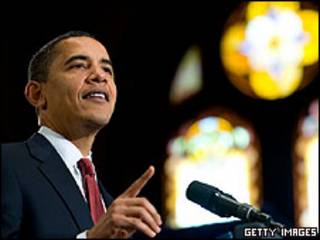 Barack Obama durante discurso na Universidade de Georgetown