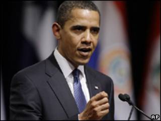 O presidente dos Estados Unidos, Barack Obama, durante discurso na Cúpula das Américas, nesta sexta-feira (AP)