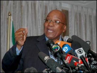 O líder do CNA, Jacob ZUma